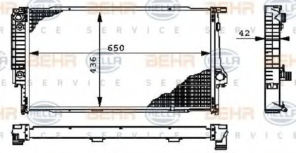 HELLA 8MK376713221 Радіатор, охолодження двигуна