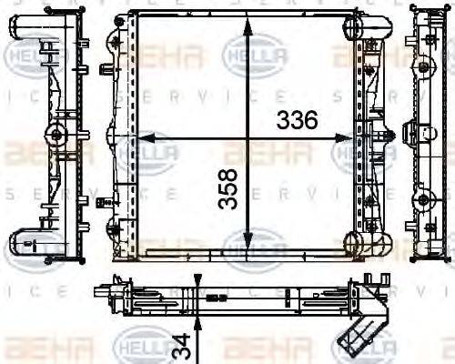 HELLA 8MK376714291 Радіатор, охолодження двигуна