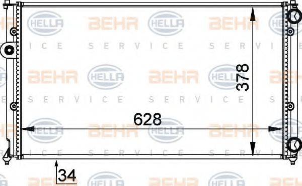 HELLA 8MK376714451 Радіатор, охолодження двигуна