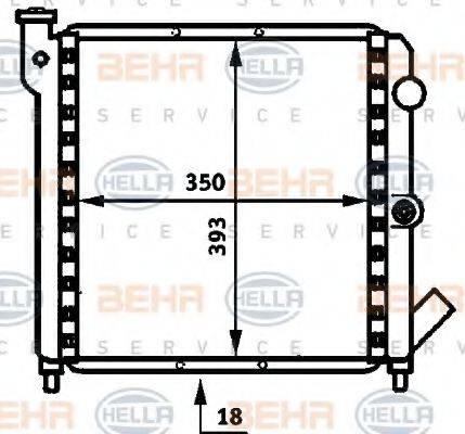 HELLA 8MK376716381 Радіатор, охолодження двигуна