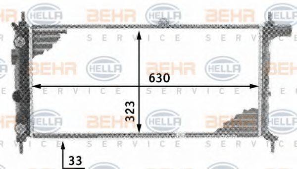 HELLA 8MK376716701 Радіатор, охолодження двигуна