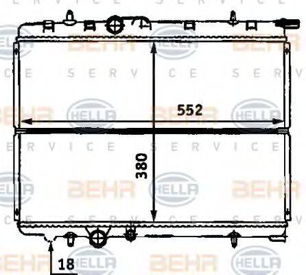 HELLA 8MK376718131 Радіатор, охолодження двигуна