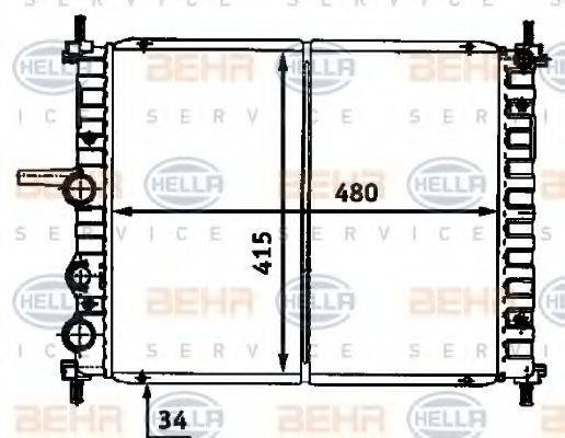 HELLA 8MK376718191 Радіатор, охолодження двигуна