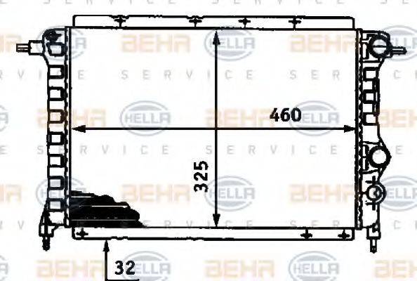 HELLA 8MK376718261 Радіатор, охолодження двигуна