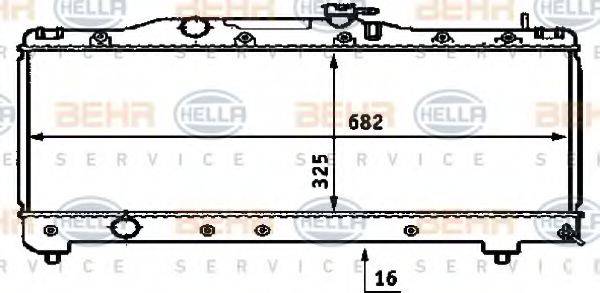 HELLA 8MK376718351 Радіатор, охолодження двигуна