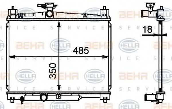 HELLA 8MK376718421 Радіатор, охолодження двигуна