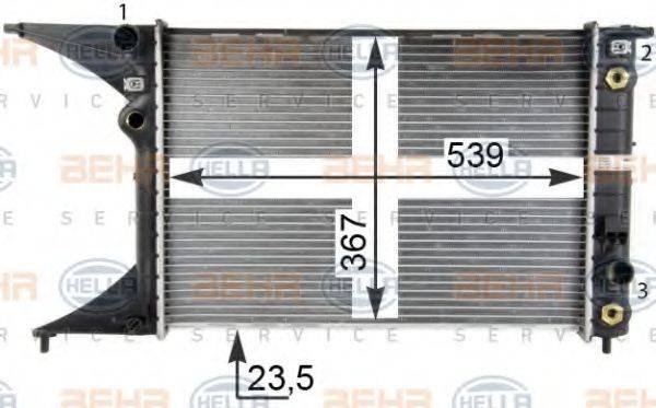 HELLA 8MK376718651 Радіатор, охолодження двигуна