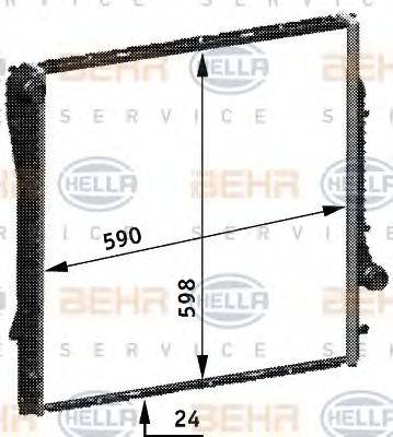 HELLA 8MK376718761 Радіатор, охолодження двигуна