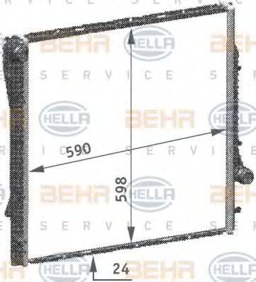 HELLA 8MK376718771 Радіатор, охолодження двигуна