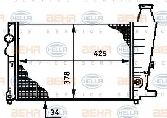 HELLA 8MK376719401 Радіатор, охолодження двигуна