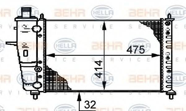 HELLA 8MK376720331 Радіатор, охолодження двигуна