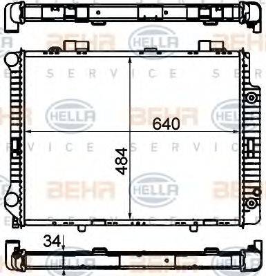 HELLA 8MK376720381 Радіатор, охолодження двигуна