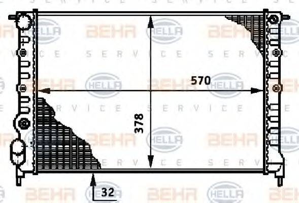 HELLA 8MK376720441 Радіатор, охолодження двигуна