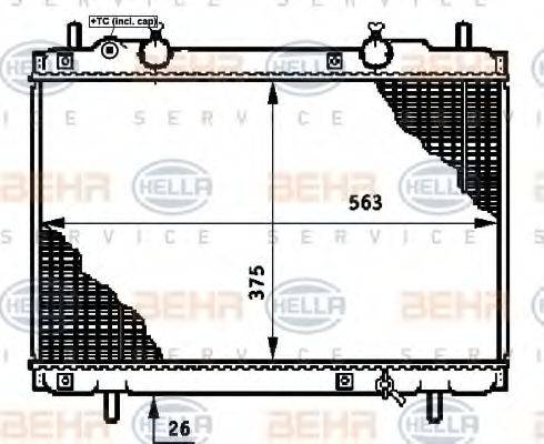 HELLA 8MK376720751 Радіатор, охолодження двигуна