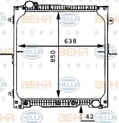 HELLA 8MK376721171 Радіатор, охолодження двигуна