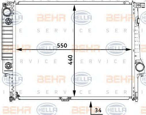 HELLA 8MK376722531 Радіатор, охолодження двигуна