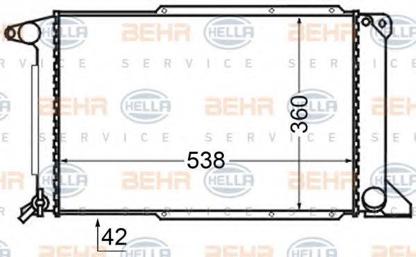 HELLA 8MK376727761 Радіатор, охолодження двигуна