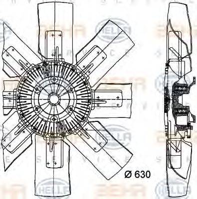 HELLA 8MV376728031 Вентилятор, охолодження двигуна