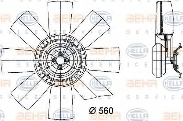 HELLA 8MV376731101 Вентилятор, охолодження двигуна