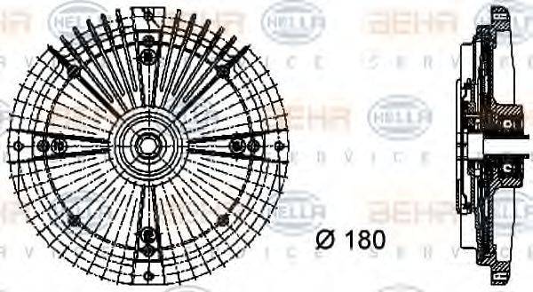 HELLA 8MV376732461 Зчеплення, вентилятор радіатора