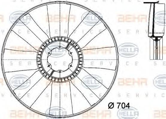 HELLA 8MV376733181 Крильчатка вентилятора, охолодження двигуна