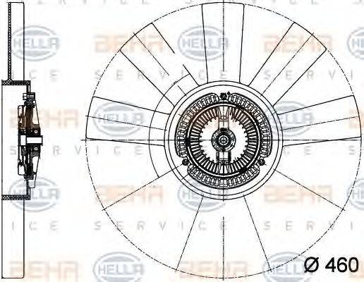 HELLA 8MV376733311 Вентилятор, охолодження двигуна