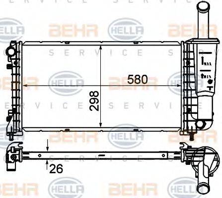 HELLA 8MK376735161 Радіатор, охолодження двигуна