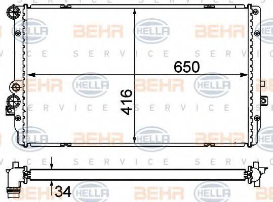 HELLA 8MK376735361 Радіатор, охолодження двигуна