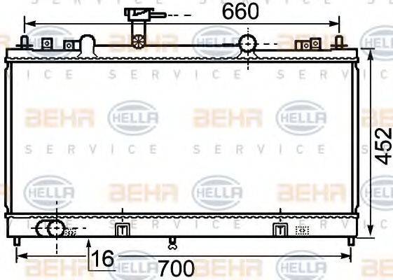 HELLA 8MK376750281 Радіатор, охолодження двигуна