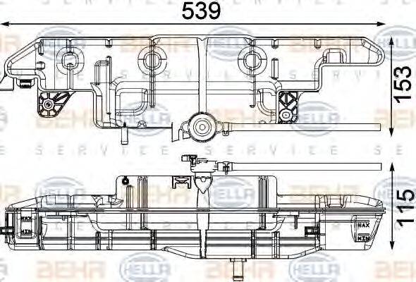 HELLA 8MA376751211 Компенсаційний бак, охолоджуюча рідина