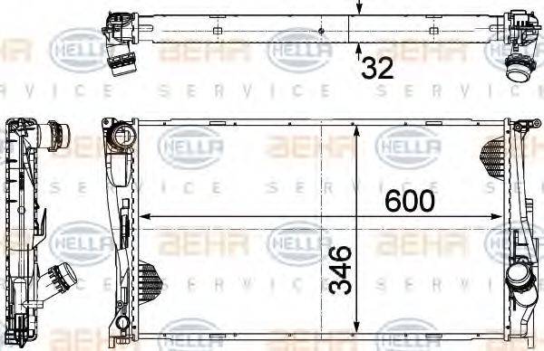 HELLA 8MK376754031 Радіатор, охолодження двигуна