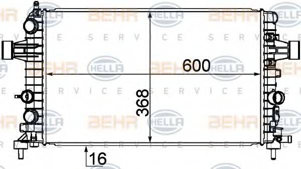 HELLA 8MK376754081 Радіатор, охолодження двигуна