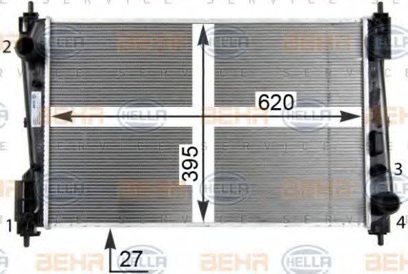 HELLA 8MK376754451 Радіатор, охолодження двигуна