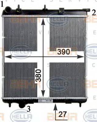 HELLA 8MK376754471 Радіатор, охолодження двигуна