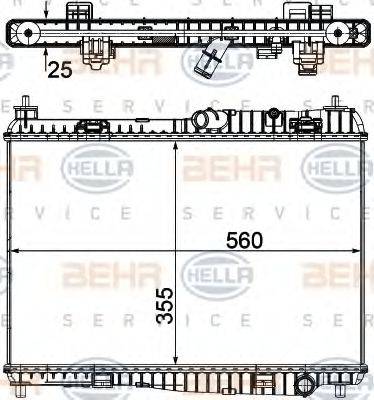 HELLA 8MK376754761 Радіатор, охолодження двигуна