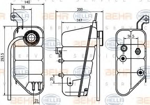 HELLA 8MA376755131 Компенсаційний бак, охолоджуюча рідина