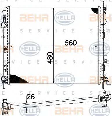 HELLA 8MK376755511 Радіатор, охолодження двигуна