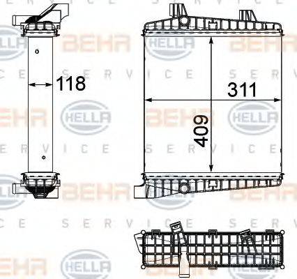 HELLA 8MK376756391 Радіатор, охолодження двигуна