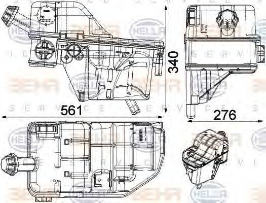 HELLA 8MA376756721 Компенсаційний бак, охолоджуюча рідина