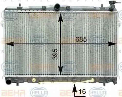 HELLA 8MK376762091 Радіатор, охолодження двигуна