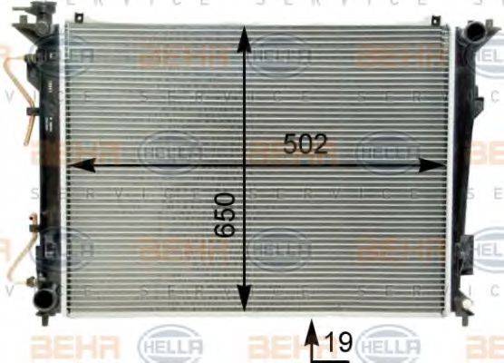 HELLA 8MK376762251 Радіатор, охолодження двигуна