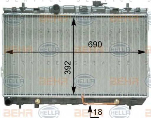 HELLA 8MK376763291 Радіатор, охолодження двигуна