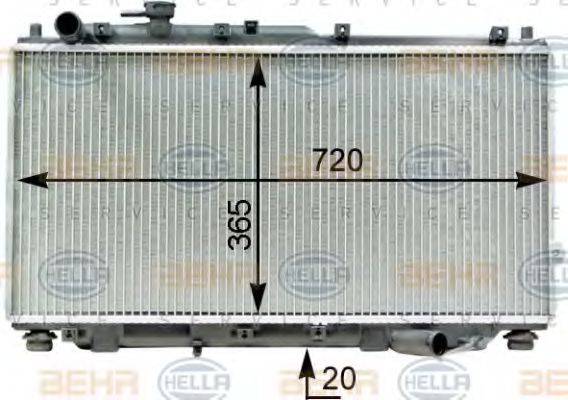 HELLA 8MK376763401 Радіатор, охолодження двигуна