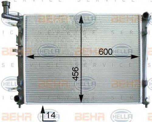 HELLA 8MK376763711 Радіатор, охолодження двигуна