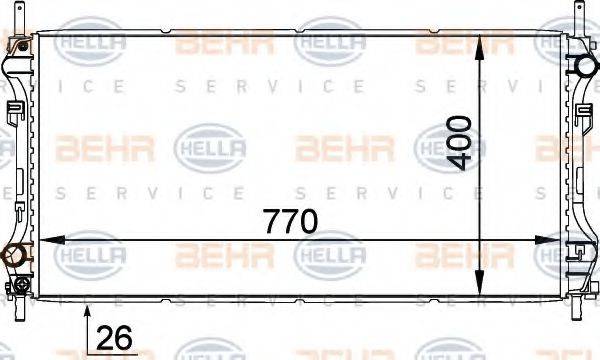 HELLA 8MK376764111 Радіатор, охолодження двигуна