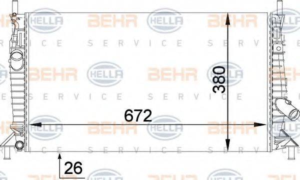 HELLA 8MK376764261 Радіатор, охолодження двигуна