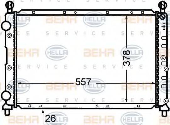 HELLA 8MK376766101 Радіатор, охолодження двигуна