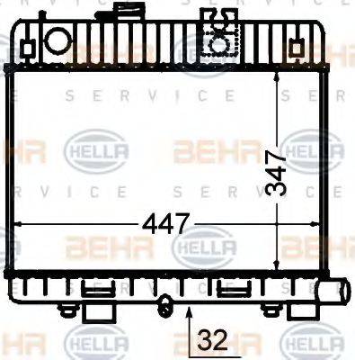 HELLA 8MK376766461 Радіатор, охолодження двигуна