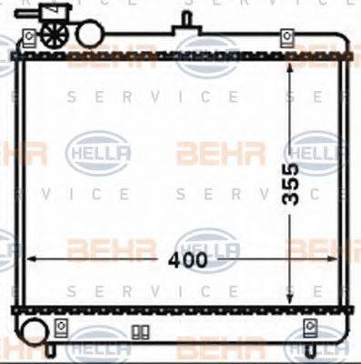 HELLA 8MK376768491 Радіатор, охолодження двигуна