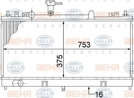 HELLA 8MK376769671 Радіатор, охолодження двигуна